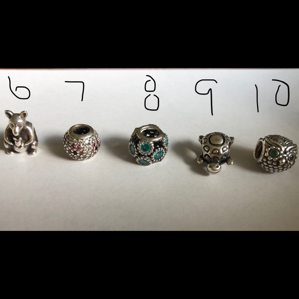 Assorted sterling silver and pave Pandora …